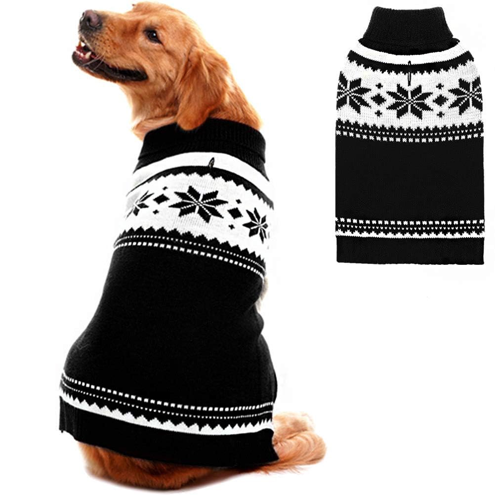 Mihachi Dog Sweater - Winter Coat Apparel Clothes with Colorful Stripes for Cold Weather