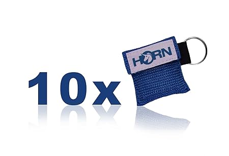 Horn-key - Beatmungstuch im Schlüsselanhänger 10er Pack (blau)