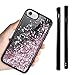 Caka Glitter Case for iPhone 7 8, iPhone 6 6S Glitter Case for Girls Women Sparkle Bling Flowing Floating Luxury Liquid Soft TPU Black Glitter Case for iPhone 6 6S 7 8 (4.7 inch) (Rose Gold)