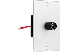 Obeaming 12 Volt PWM LED Dimmer Switch 15A 180W, Push On Off, Rotary Knob Dimming,12V 24V Light Dimmer for RV Boat Truck Camper Van Trailer Light Fixtures, LED Strip Lights (Silver Panel)