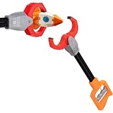 Duseu Plastic Retro Robot Arm for Kids, 15.7'' Claw Grabber Toy, Orange | Pickup Tool for Hand Eye Coordination Play, Robot Hand Interactive Grabber Reacher Tool