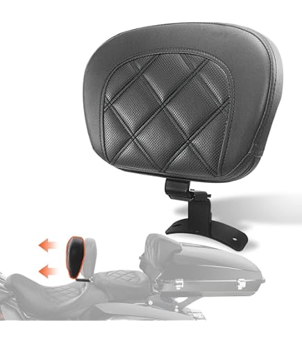 thumbnail image 2 of FOVPLUE Passenger Backrest Pad For Harley Touring Models - Sissy Bar Pad With Double Orange Stitching, Microfiber Leather 2 of 14