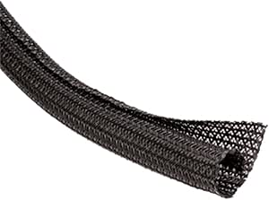 Techflex 1 Inch F6 Wrap-around Braided Sleeving- 10ft- Black