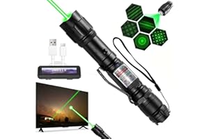 JANHER Green Laser Pointer High Power, Tactical Long Range Laser, Rechargeable Laser, Adjustable Focus Laser with Carrying Case (Green Light)