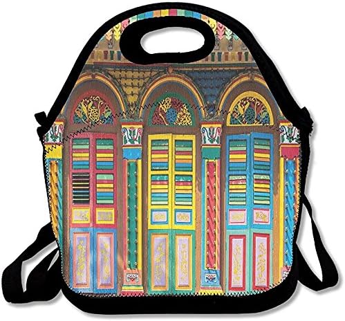 Staropor Vibrant Colored Building Facade Of A Building South Asia Singapore Architecture Lunch Bag Tote For School Work Outdoor