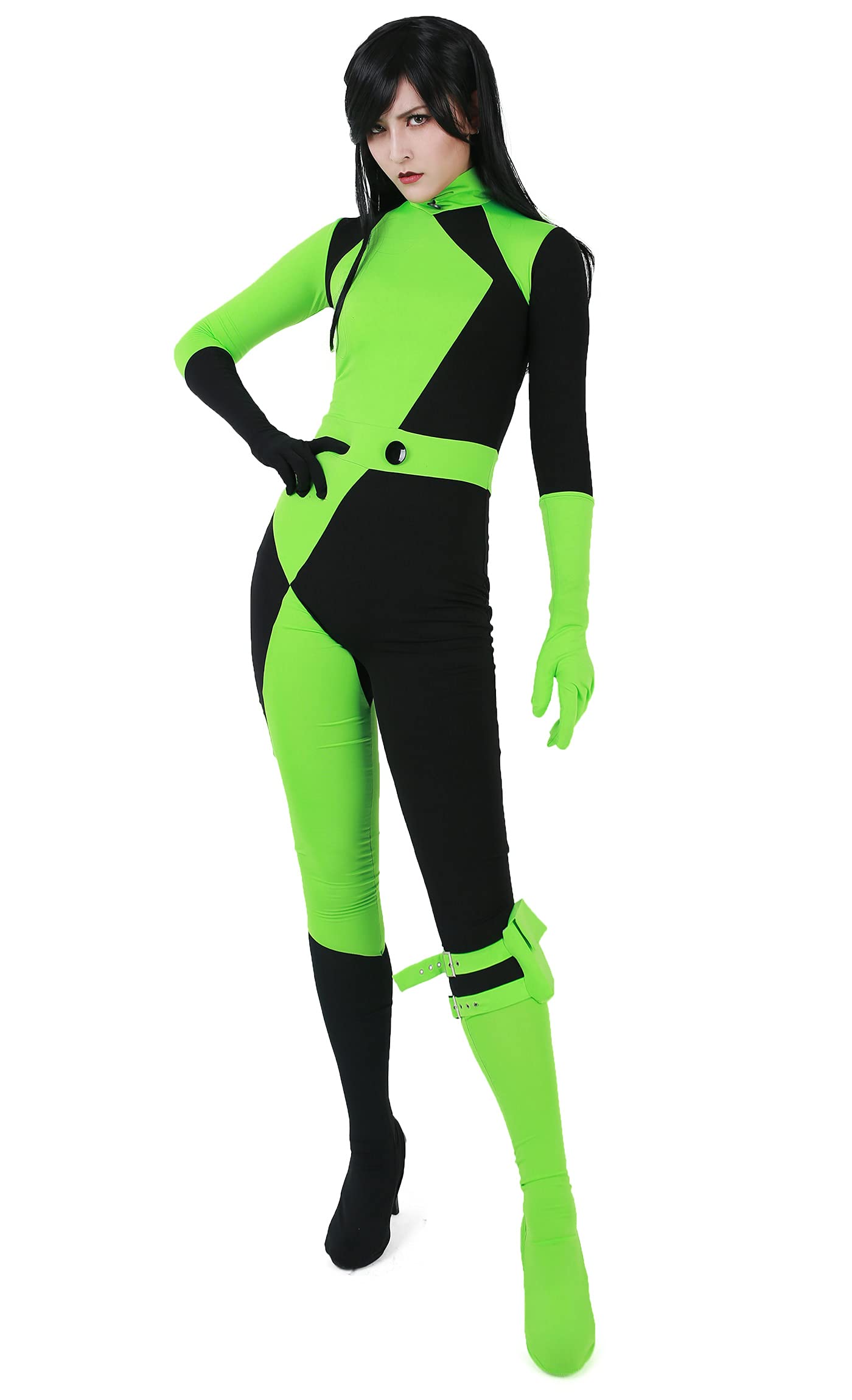 Photo 1 of miccostumes Women's Miss Go Bodysuit Jumpsuit with Gloves and Leg Bag Cosplay Costume (Medium)