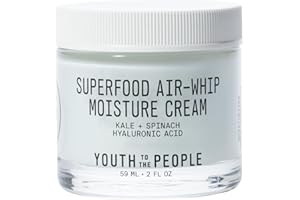 Youth To The People Superfood Air-Whip Moisture Cream - Kale + Green Tea Hyaluronic Acid Face Moisturizer, Smooths + Hydrates Up to 48HR with Dewy Glow, Non-Greasy Lightweight Gel, Non-comedogenic