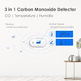 WISUALARM Carbon Monoxide Detector with 10 Year Sealed Battery LCD Display view 2