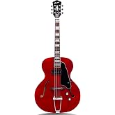 GROTE Jazz Electric Guitar Hollow Body Chrome Hardware P90 pickup (RED)