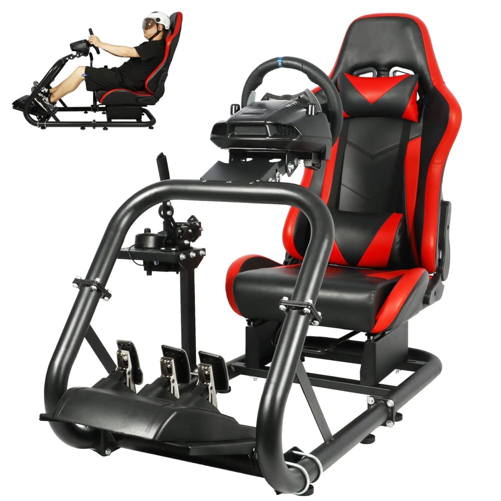 Hottoby Rennsimulator Cockpit Mit TV-Ständer Sitz Logitech G29 G920
