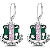 YFN Sorority Gifts Sterling Silver AKA Dangle Earrings Sorority Jewelry Gift for Women