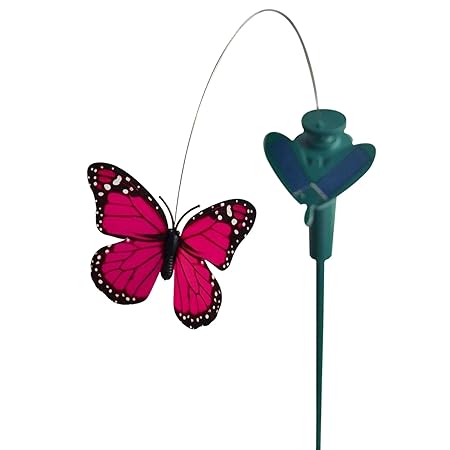 TiedRibbons Solar Power Rotating Butterfly Landscape Decoration Outdoor Garden Yard Pathway Lawn Grassland