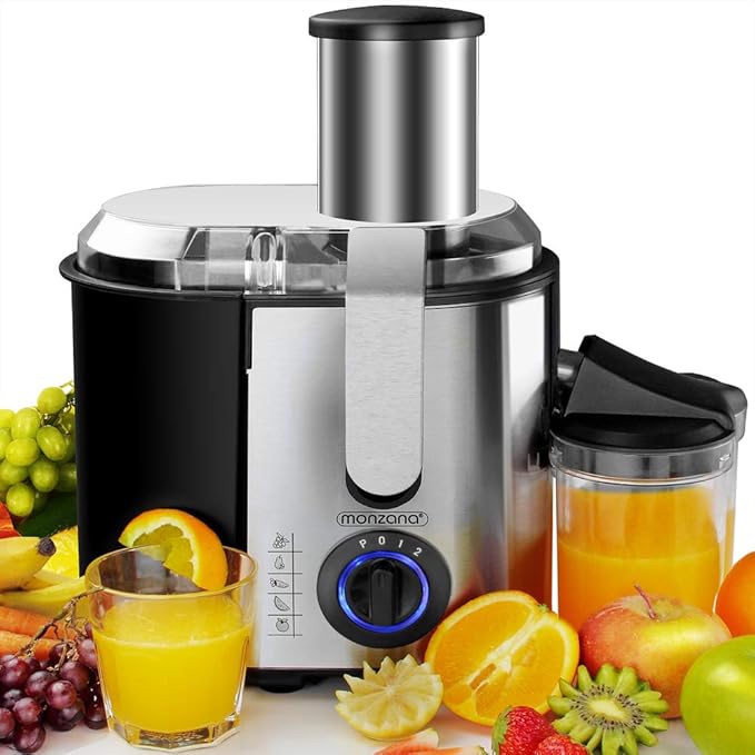 Monzana Juicer Centrifugal 1100W Wide Mouth 85mm Juice Extractor