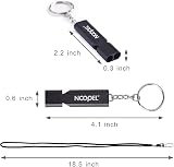 Noopel Emergency Survival Whistle 2 Pack with Lanyard Keychain Aluminum Alloy view 3