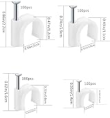 Shanbye White Round Cable Clips Wire Management Organizer for Electric Wires - view 8