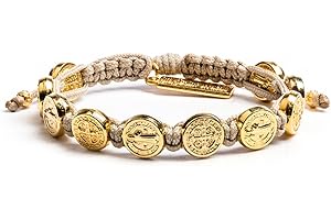 My Saint My Hero Benedictine Blessing Bracelets – Handwoven Spiritual Protection with Medals Hand-Cast In Italy at Sacred Site