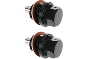 SG Store 2pcs Magnetic Oil Drain Plug Screws M14x1.25mm with Washer Aluminum Black Compatible with Citroen Compatible with BM