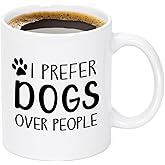 Maustic Dog Lover Gifts, Dog Mom Gifts, Dogs Over People Coffee Mug, Dog Lovers Gifts for Women Men, Christmas Birthday Gifts for Dog Owners, Dog Gifts for Women, Dog Mom Mug Cup, 11 Oz