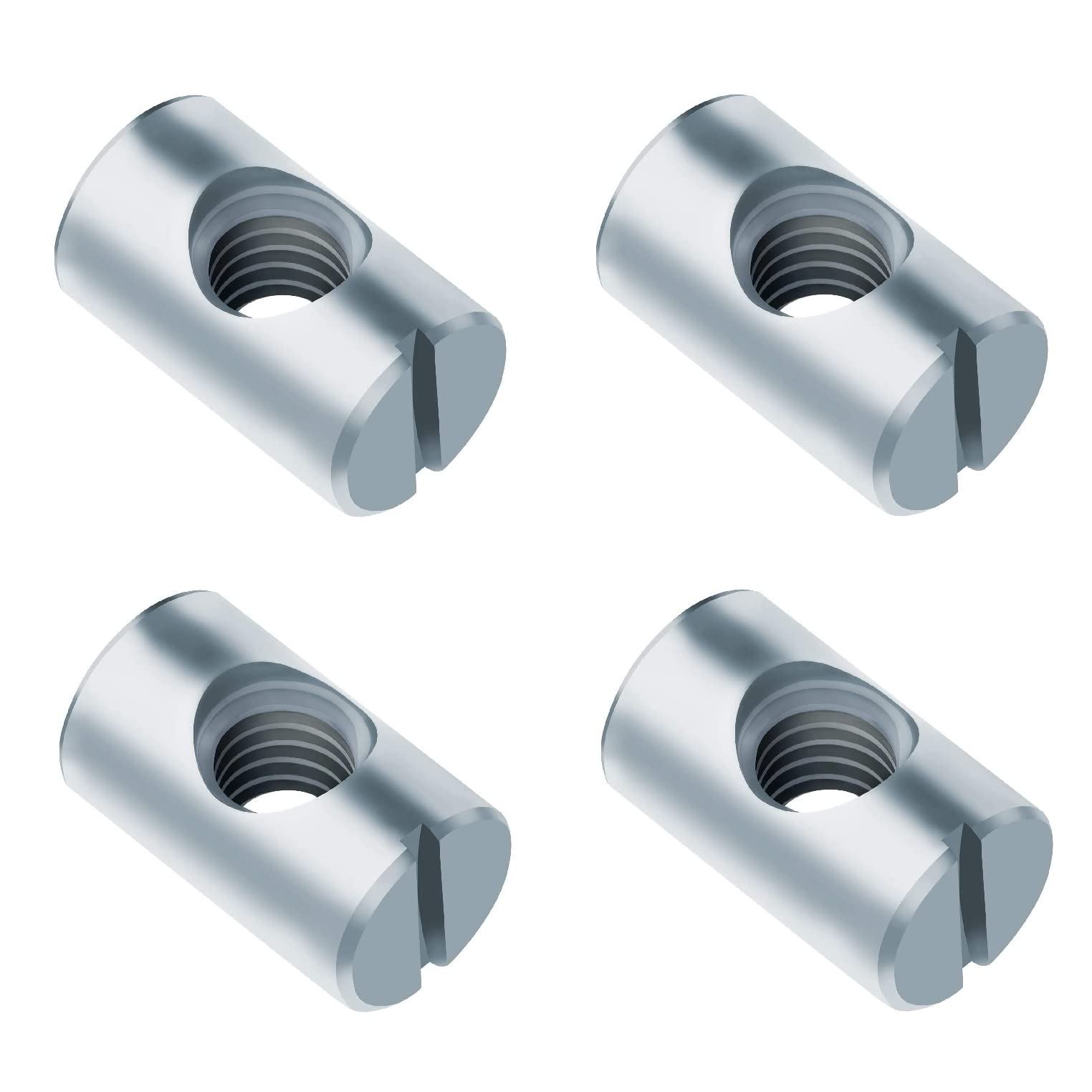 TERF® M10 X 28mm Cross Dowel Barrel Nuts M10 (10mm) X 28mm Furniture Barrel Nut Slotted Drive Dowels Bolts Nuts For Furniture Bed Cot Chairs Crib and Multi Purpose Use - Pack of 4