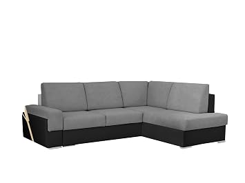 Meublo Canapé Dangle Convertibles Tissu Et Simili Cuir Bruno Ii Gris Noir Canapé Dangle Droit