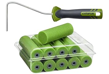 10 x Colorus Lackierwalzen superfein PLUS | Schaumwalze 11 cm gerade | Lackrolle für Lacke auf wasserbasis und leicht lösemit