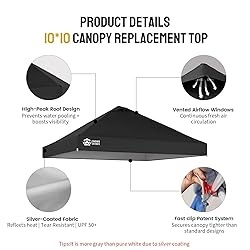 CROWN SHADES 10x10 Canopy Replacement Top - Only