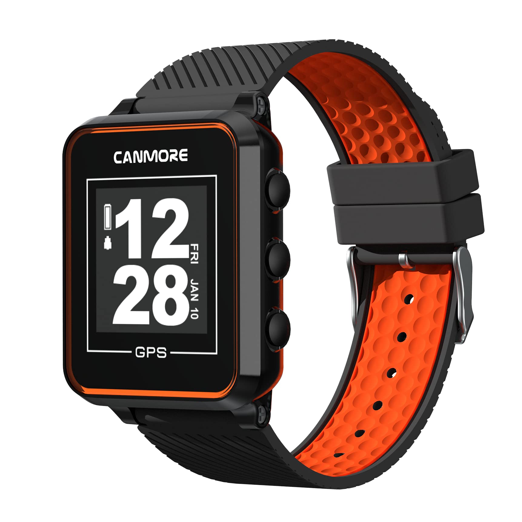 CANMORE TW353 Golf GPS Watch for Men and Women, High Contrast LCD Display, Free Update Over 41,000 Preloaded Courses Worldwide, Lightweight Essential Golf Accessory for Golfers, Orange