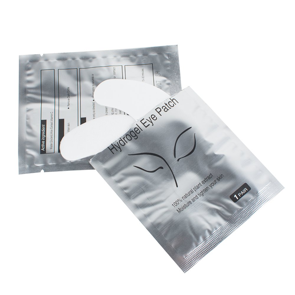 Pevor Lint Free Lash Extension Eye Gel Patches, Under Eye Pads for Eyelash Extension Eye Mask, 100 Pairs (Silver fox pear)