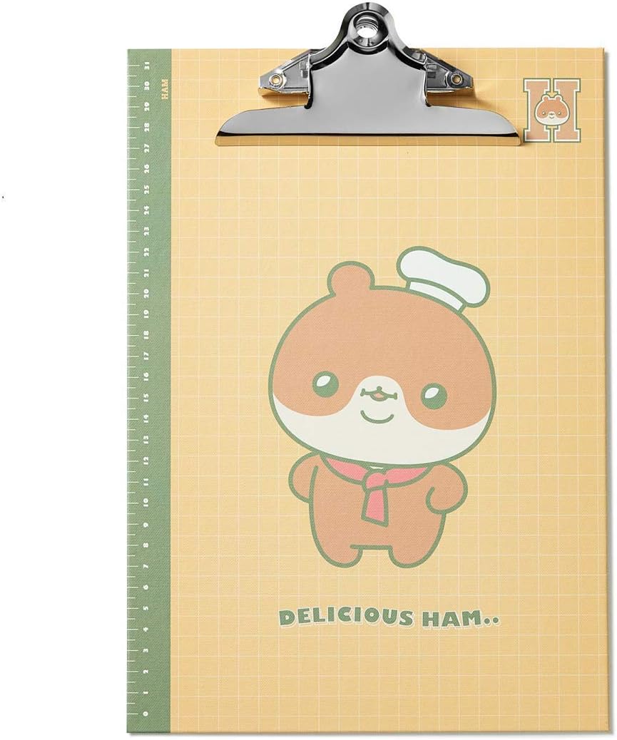 TWOTUCKGOM Clip Board - HAMGOM - Strong Clipboard Clip Boards with Storage 100 Sheets of Paper 8.25 x 11.75 inch Seven Cuteness TWOTUCKGOM Characters Hardboard Holds Any Type of Documents