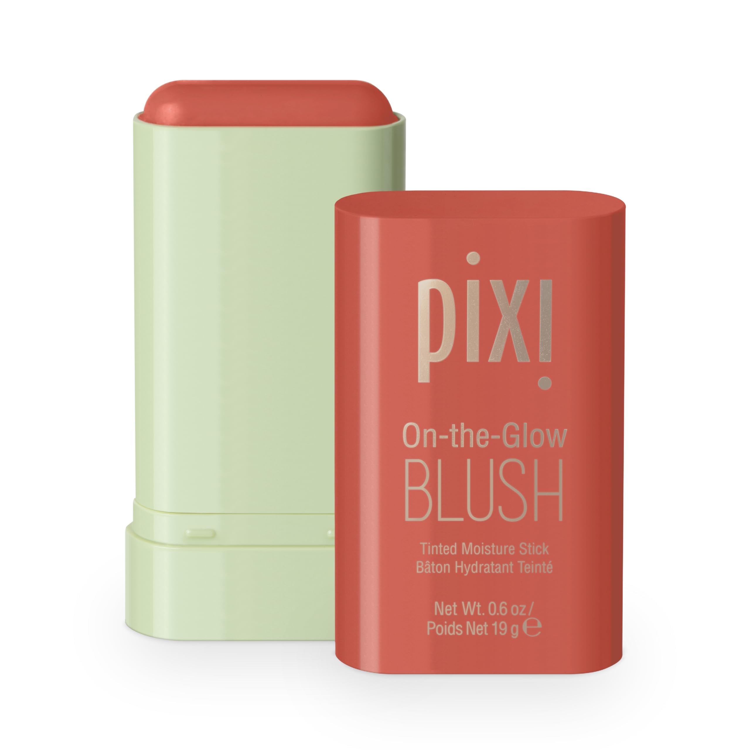 Pixi On-the-Glow Blush Stick in Juicy, Hydrating Tinted Moisture Stick for Cheeks and Lips with Ginseng, Aloe Vera and Fruit Extracts, Twist-Up Design, Paraben-Free, 19g / 0.6 oz