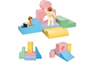 MIND&ACTION 6 Pieces Climbing Blocks for Toddlers, Indoor Climbing Toys for 1 Year Old, Foam Blocks for Toddles 1-3, Foam Blocks for Baby Soft Play Set