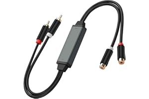 CERRXIAN RCA Noise Isolator,RCA Audio Hum Eliminator Ground Loop Noise Isolator,Uses Jack Audio Cable to Eliminate Hum Noise from Car Audio System/Home Stereo