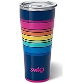 Swig Life 32oz Insulated Tumbler, Travel Coffee Tumbler with Lid, Cup Holder Friendly Travel Coffee Mug, Stainless Steel with Lid (Electric Slide)