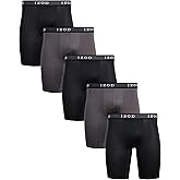 IZOD Mens Boxer Briefs - 5 Pack Stretch Performance Mens Underwear Boxers with Functional Fly Pouch, 6" Inseam (Size: S-XXL)