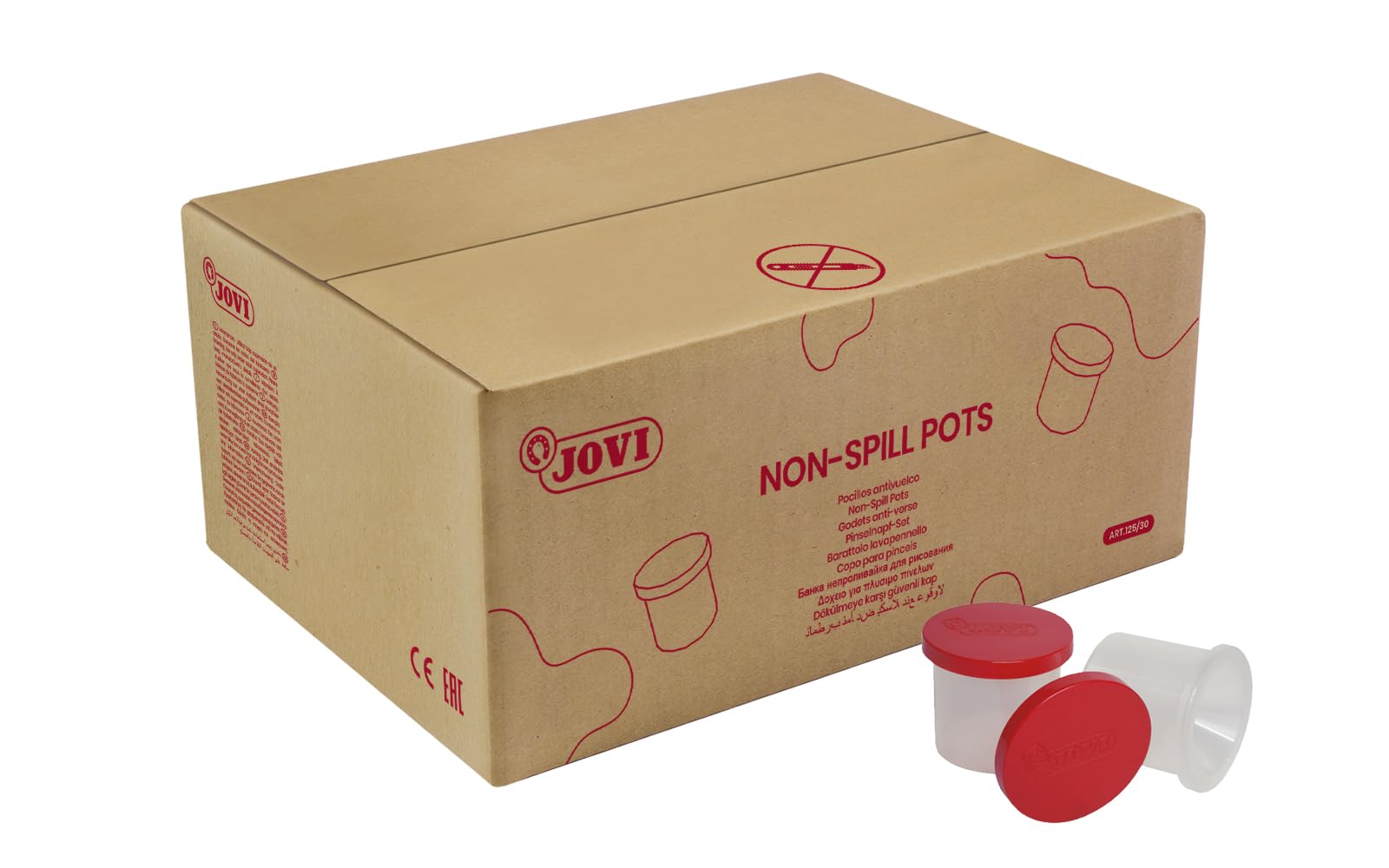 Jovi 30 x Plastic Brush Cups with Leak Protection and Lid