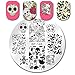 BORN PRETTY Round Stamping Plate Halloween Skull Flower Heart 5.5cm manicuring Nail Art Image Plate BP-146