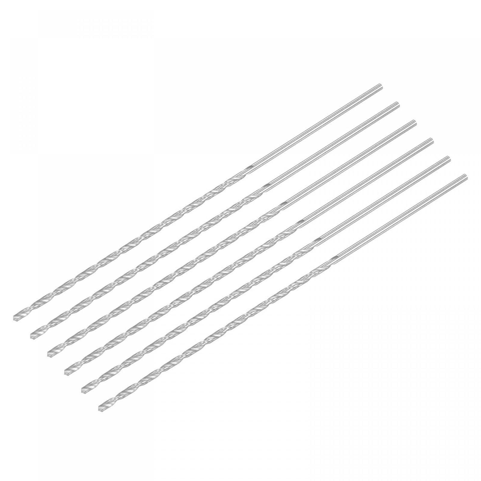 TA-VIGOR 6Pcs 2.5mm Extra Long Twist Drill Bits, 160mm Length High-Speed Steel HSS Straight Shank Spiral Drill Bits for Wood Metal Aluminum Plastic
