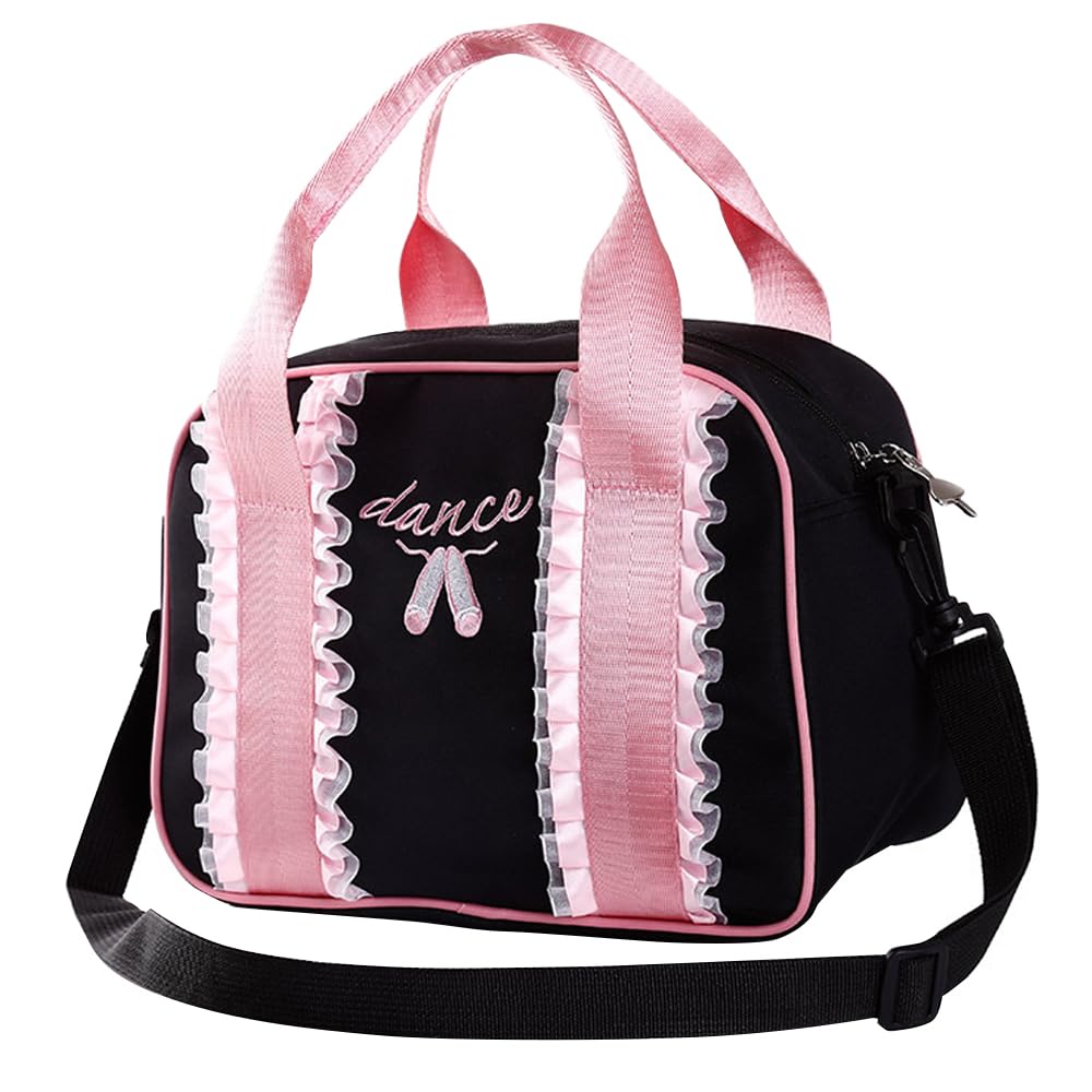 JUCHAO Ballet Dance Bags - Pink Women Girls Sports Dance Bag Package Handbag (Black)