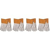 John Tillman and Co Tillman Medium 11 12" Pearl and Gold Heavy Duty Top Grain Cowhide Unlined MIGTIG Welders Gloves