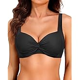 Women Underwire Bikini Top - 2025 Push Up Swimsuit Tops Padded Bra Bathing Suit