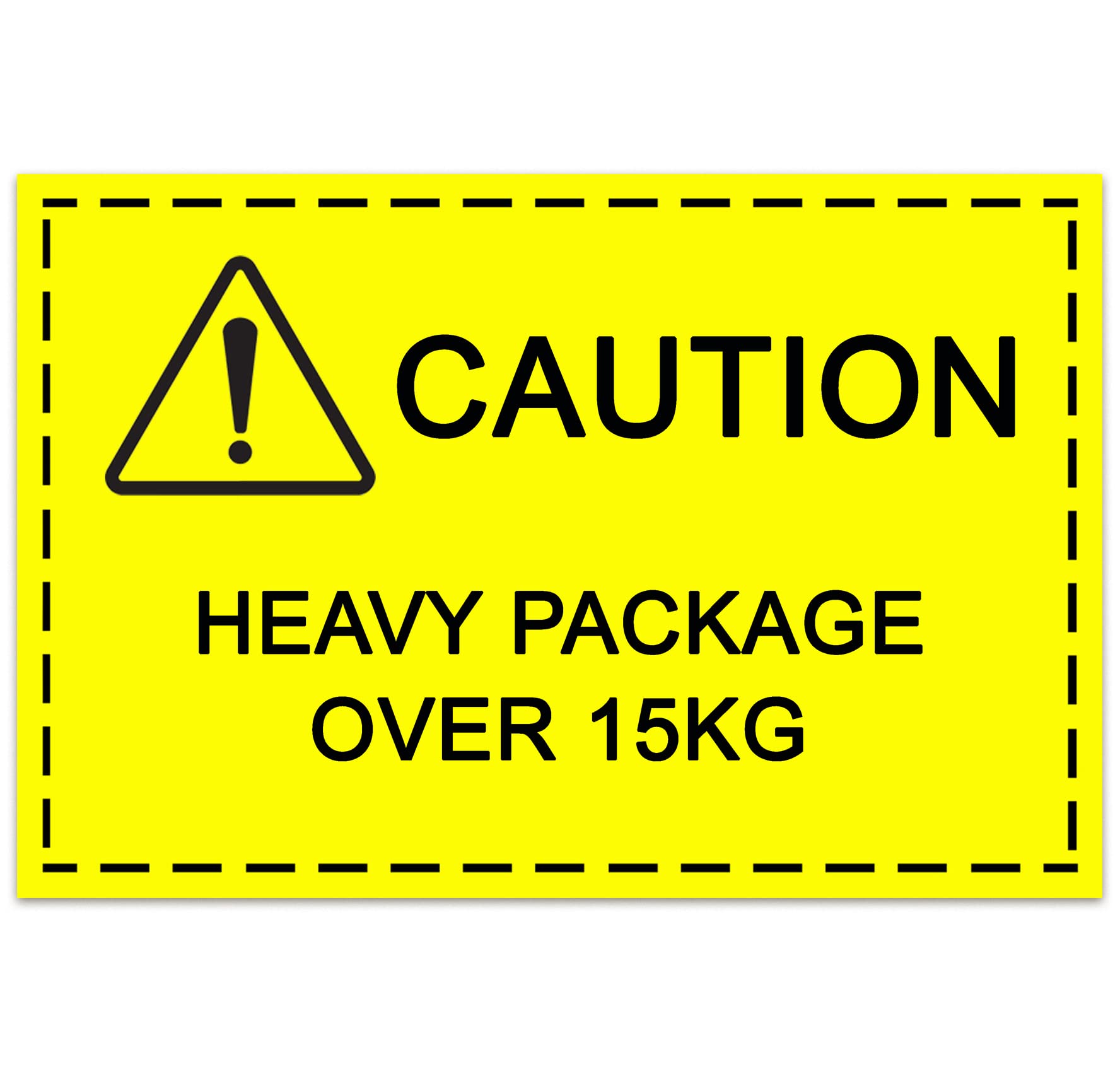 320 Caution Heavy Package Over 15kg Labels for Packing Boxes - 3x2 FBA Compatible - Yellow Warning, Great for Warehouse & Moving