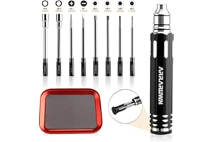 10 in 1 RC Model Repair Tools Kit with 1.5/2.0/2.5/3.0/4.0/5.5mm Hex Screwdrivers Wrench Phillips & Slotted Screwdriver, Meta