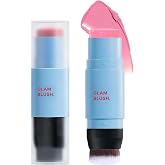 Cream Blush Stick with Brush,Waterproof Multi Cream Makeup Stick,Lightweight,Long-lasting,2 in 1 Multi Blush for Cheeks &amp; Lip Tint &amp; Eyeshadow Makeup 01