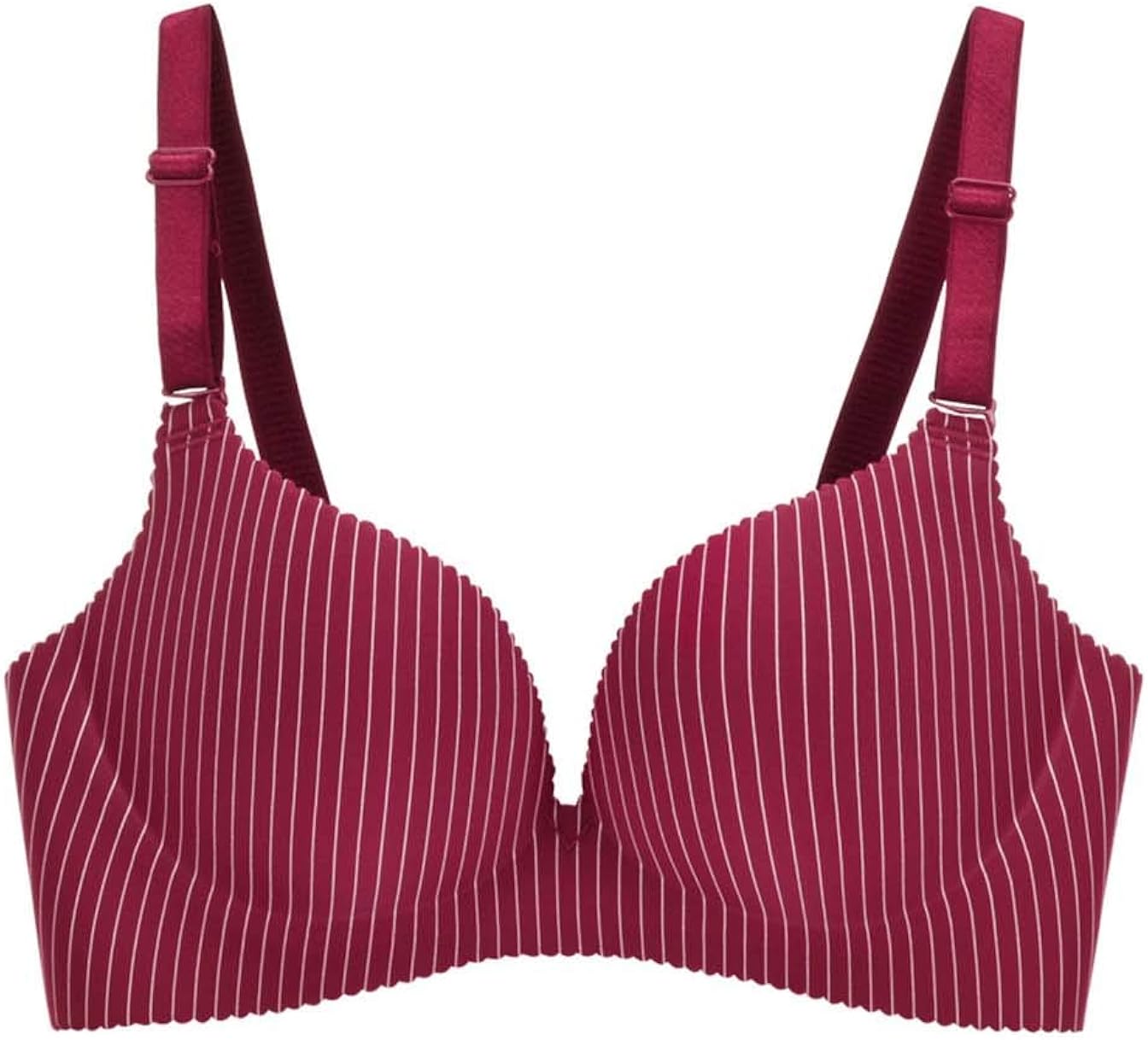 Wire Free Deep V Sexy Push Up Bra OnePiece Seamless Stripe Lingerie