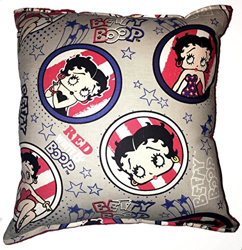Betty Boop Pillow Red White & Boop Pillow Cartoon Pillow HANDMADE In USA Pillow is approximately 10