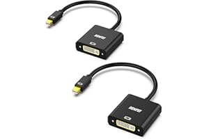 BENFEI Mini DisplayPort to DVI 2 Pack, Gold-Plated Mini DP to DVI (Thunderbolt Compatible) Male to Female Adapter Compatible with MacBook Air/Pro, Microsoft Surface Pro/Dock, Monitor, Projector