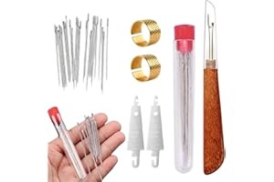 FODEUXP 2025 New Big Eye Steel Needles Set, Stainless Steel Sewing Needles for Hand Sewing, DIY Portable Long Thin Handmade Quilting Sewing Needles Kit (31 Pcs)