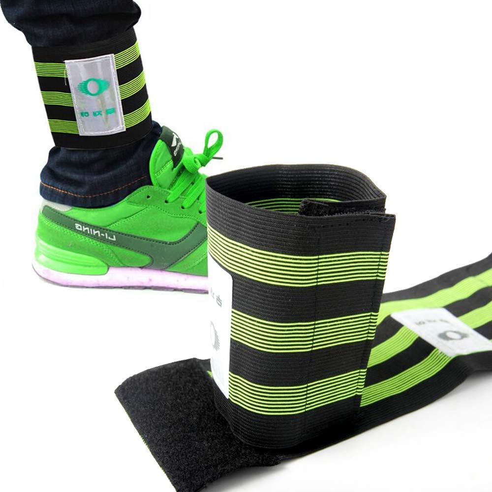 2PCS Reflective Bands for Wrist, Arm, Ankle, Leg - High Visibility Reflective Running Gear for Women, Men - Safety Reflective Arm Bands for Night Walking, Jogging, Cycling, Concert, Outdoor Sports