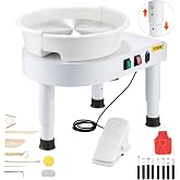VEVOR Pottery Wheel for Adults, 11in/28cm Ceramic Wheel Forming Machine, 0-6in Adjustable Lift Leg 350W Professional Pottery Kit with Foot Pedal Detachable Basin for Work Art Craft DIY, White