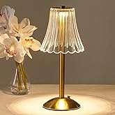 HEQET Cordless Table Lamps for Home,Table,Dining Room, Gold Rechargeable Lamps, USB Charge 12'' Tall LED Brass Portable Outdoor Indoor Table Lamp with Built-in Dimmer